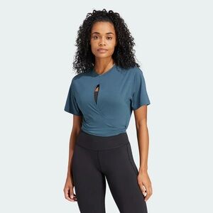 NWT Adidas Arctic Night Crop Tie-Front T-Shirt | S